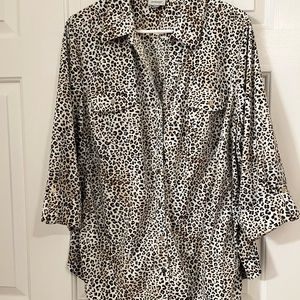 Avenue, 26/28, Knit to Fit. Brown/Black Animal Print.